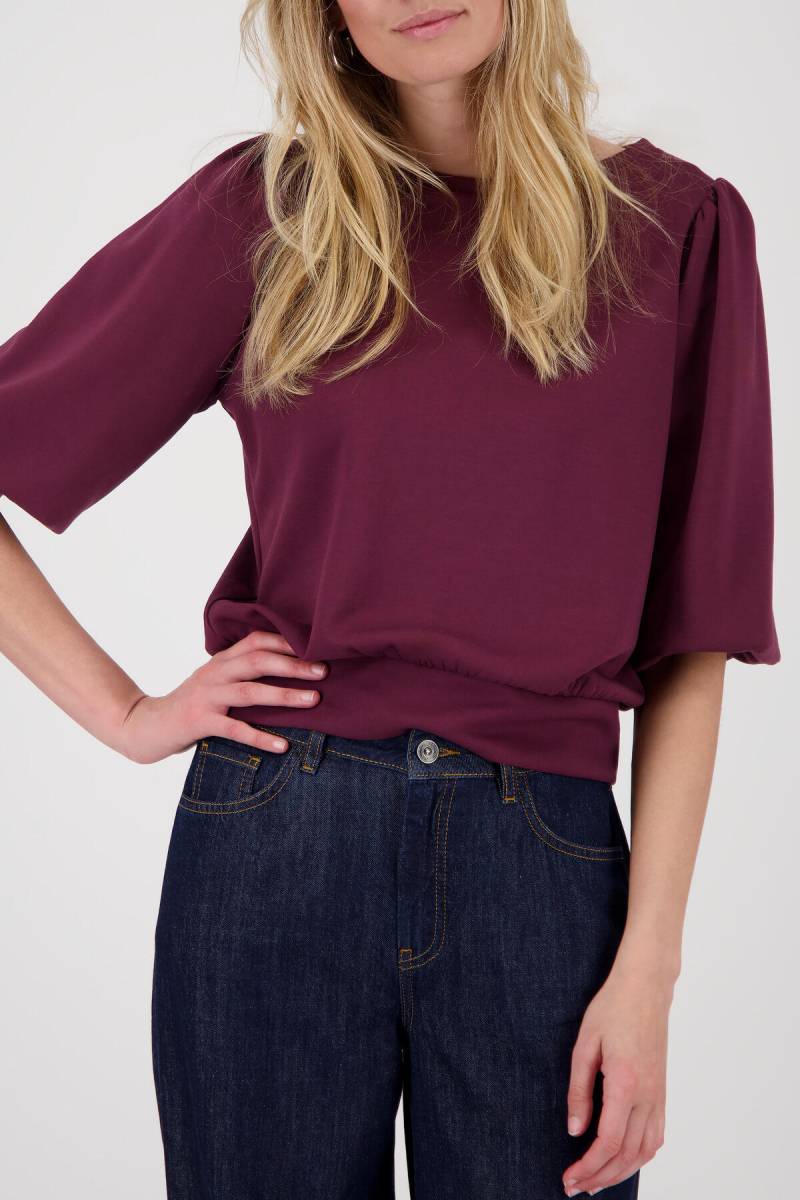 monari - Sweatshirt mit Puffärmeln bordeaux - Gr. - 44 von monari