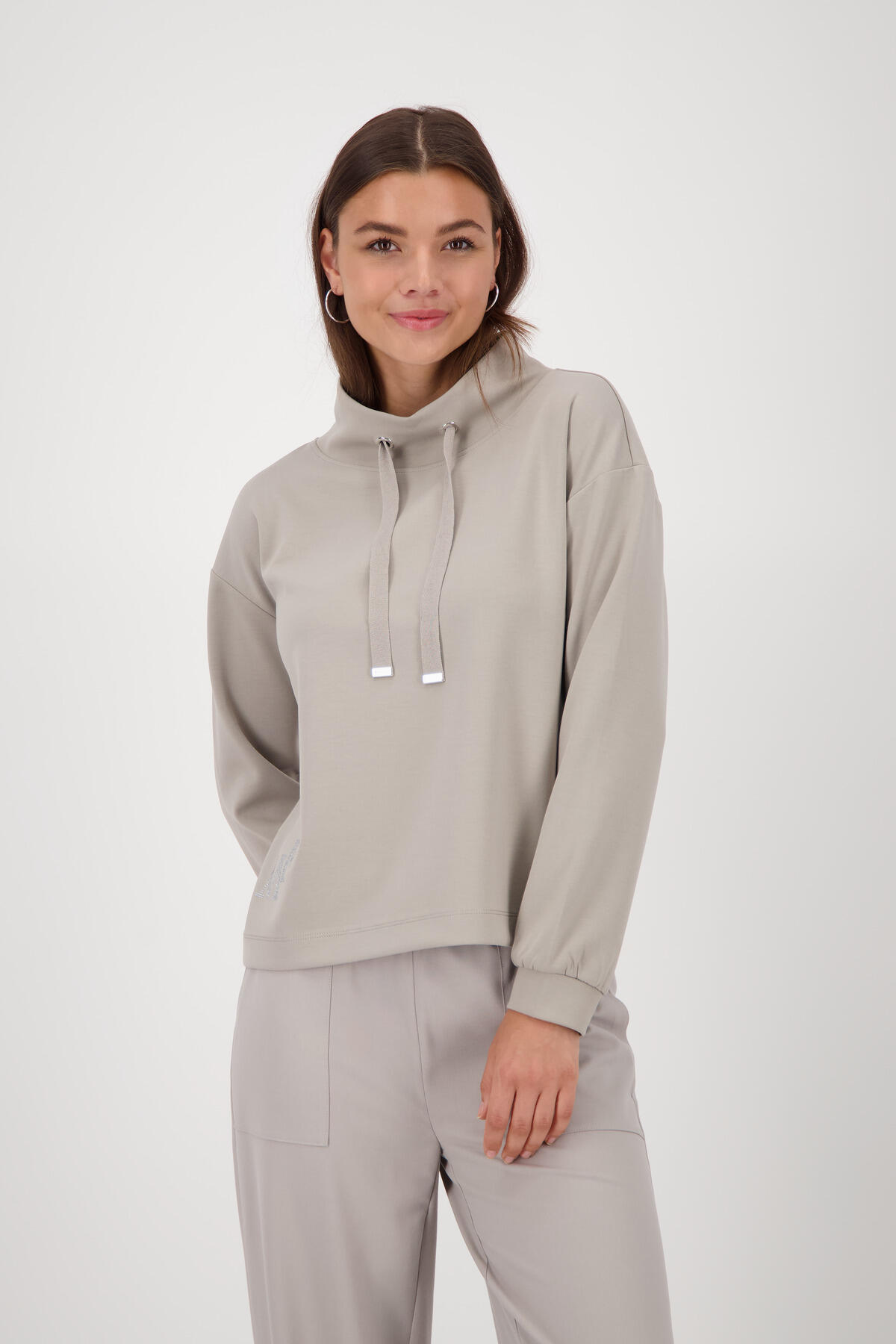 monari - Sweatshirt mit Schmuckdetail - Gr. - 40 von monari