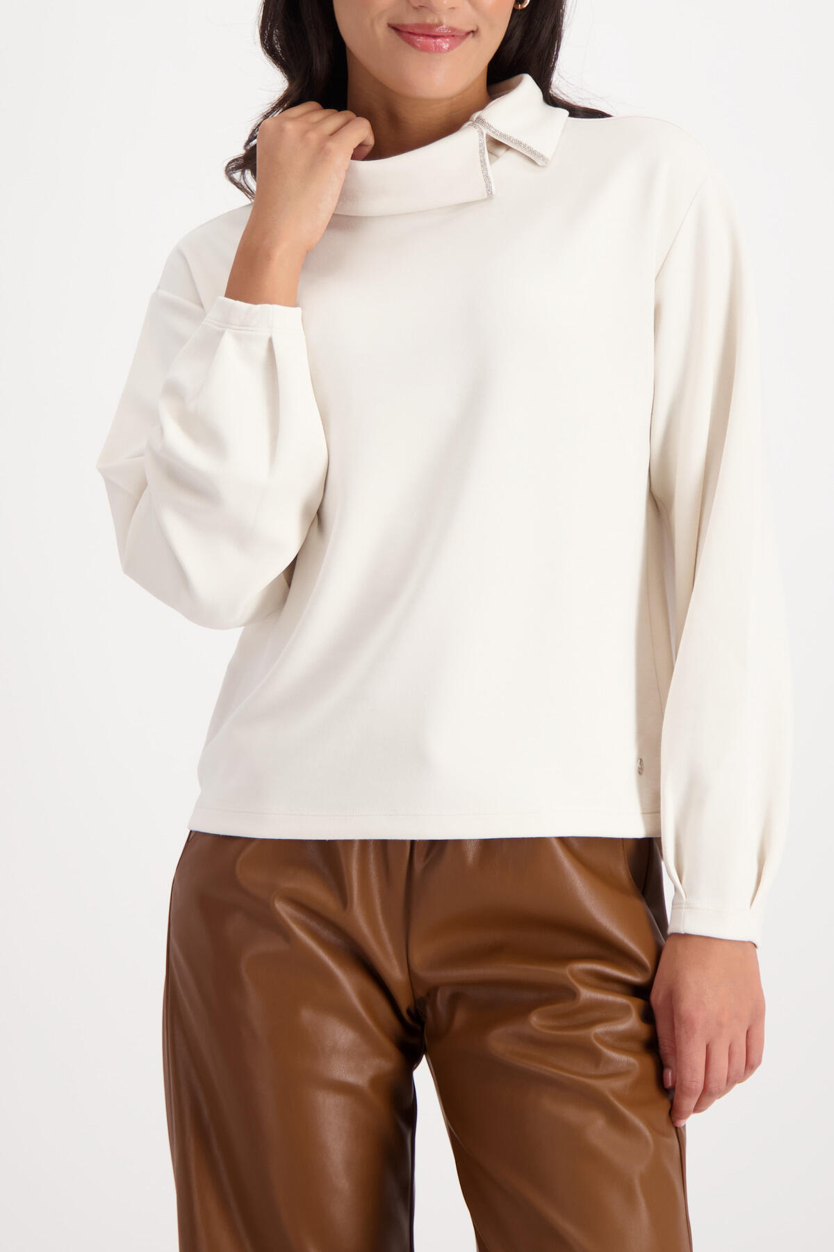monari - Sweatshirt mit Schmuckkettendetail almond - Gr. - 42 von monari