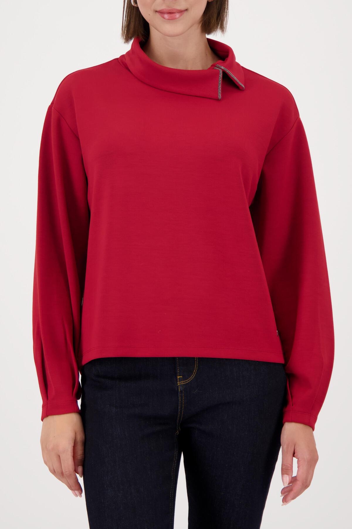 monari - Sweatshirt mit Schmuckkettendetail chimney red - Gr. - 42 von monari