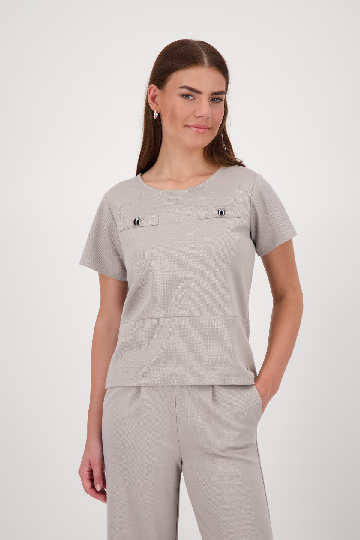 monari - Sweatshirt mit Schmuckknöpfen - Gr. - 36 von monari