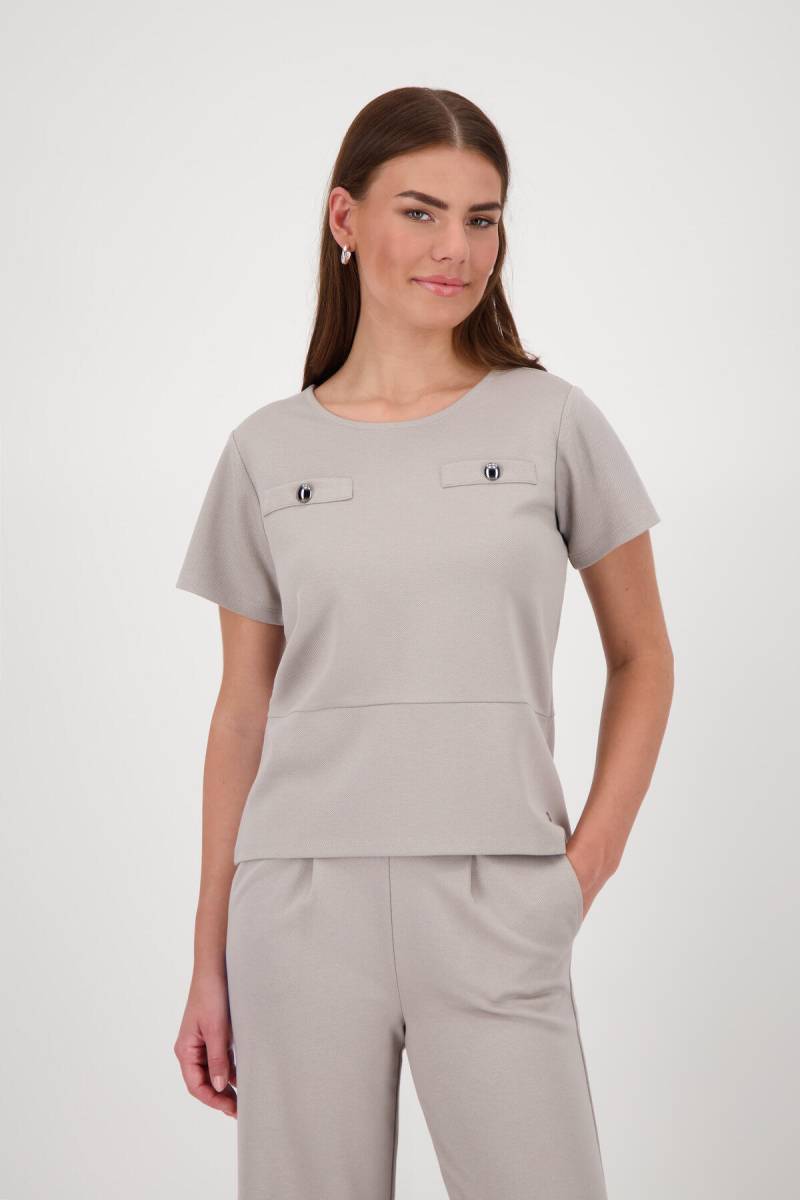 monari - Sweatshirt mit Schmuckknöpfen - Gr. - 36 von monari