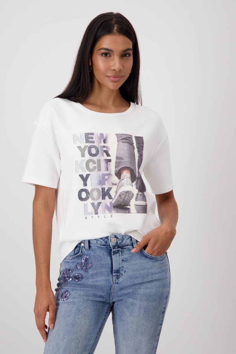 monari - Sweatshirt mit Schrift off-white - Gr. - 38 von monari