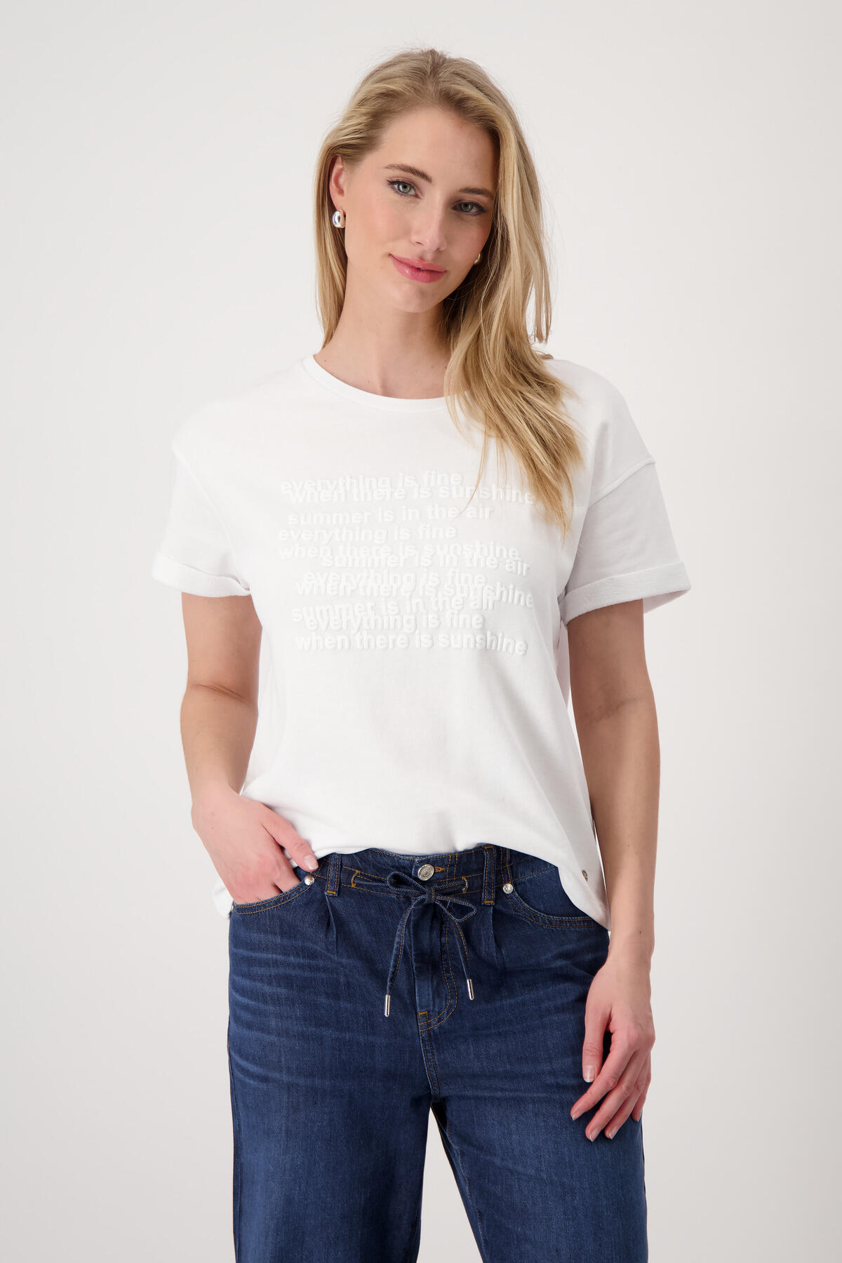 monari - Sweatshirt mit Schriftzug - Gr. - 40 von monari