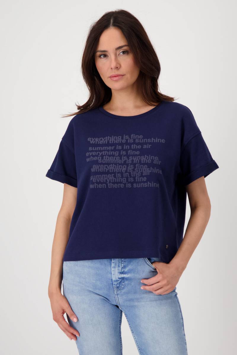 monari - Sweatshirt mit Schriftzug navy blue - Gr. - 40 von monari