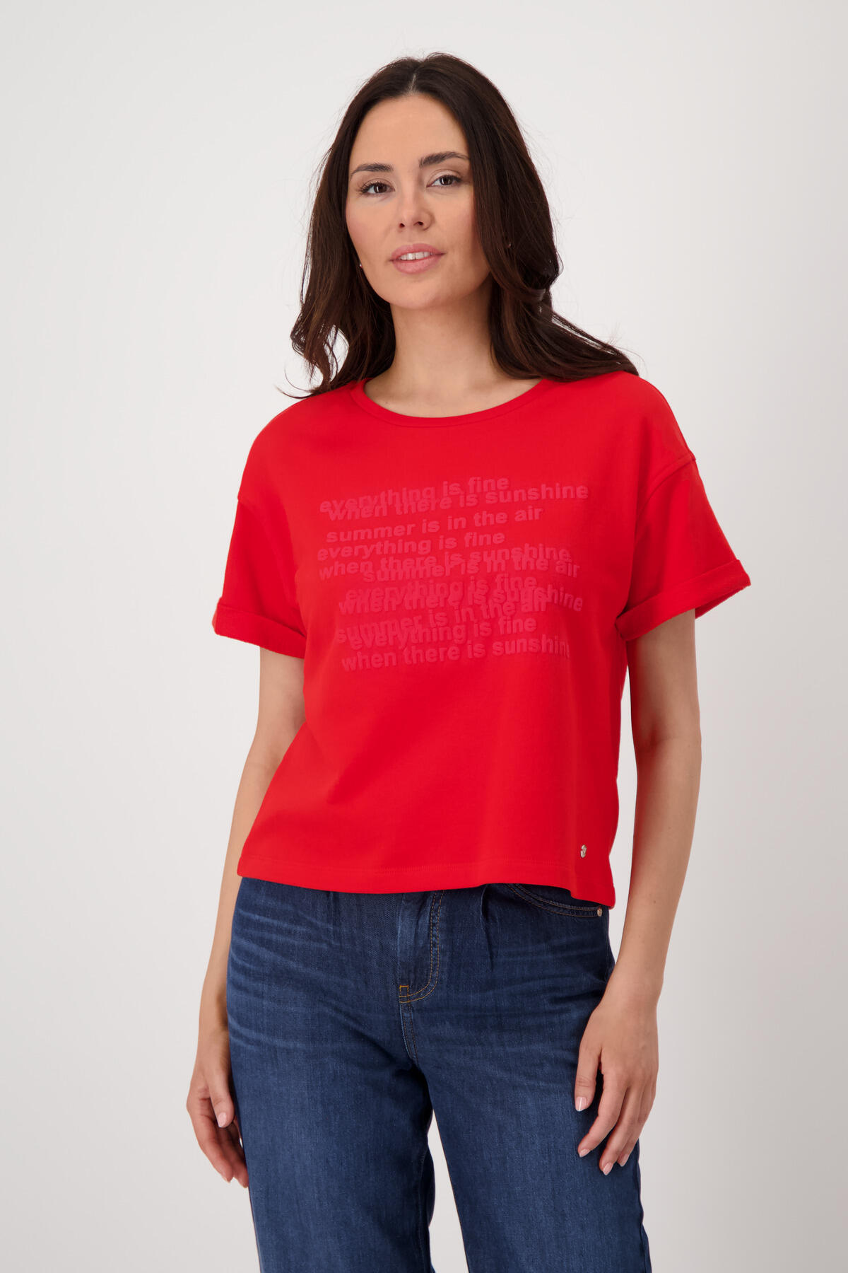 monari - Sweatshirt mit Schriftzug red - Gr. - 40 von monari