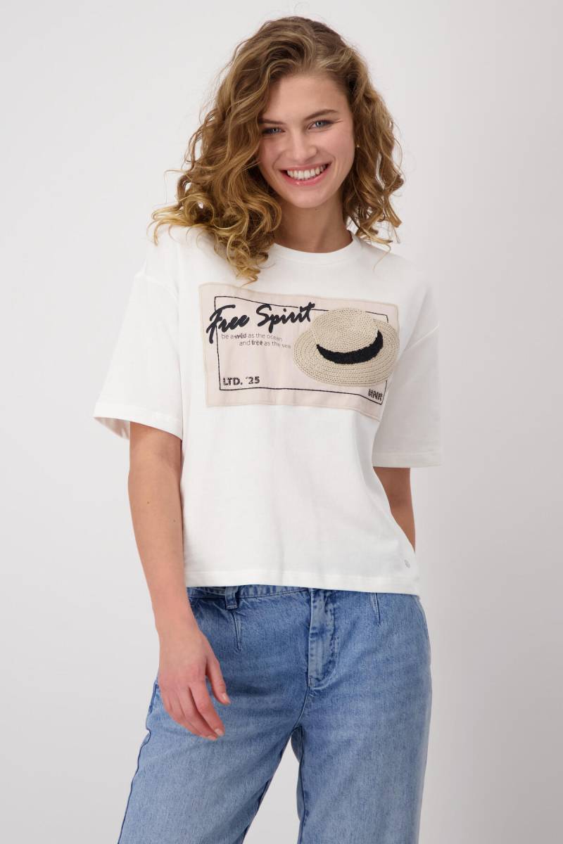 monari - Sweatshirt mit Sonnenhut-Applikation off-white - Gr. - 44 von monari