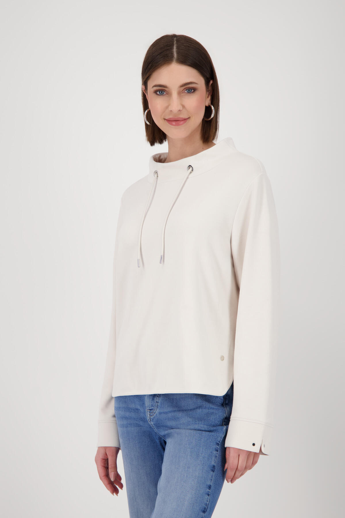 monari - Sweatshirt mit Stehkragen oat milk - Gr. - 46 von monari