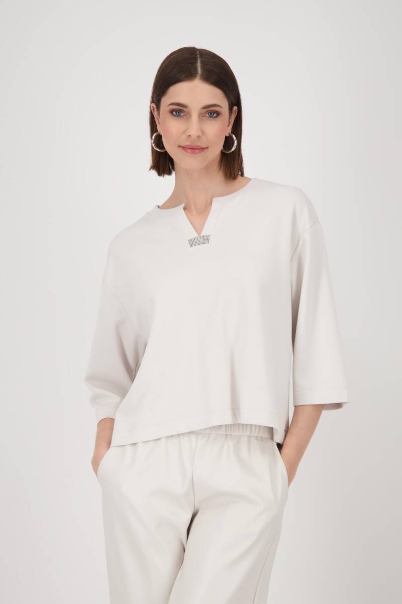 monari - Sweatshirt mit Strasssteinen oat milk - Gr. - 42 von monari