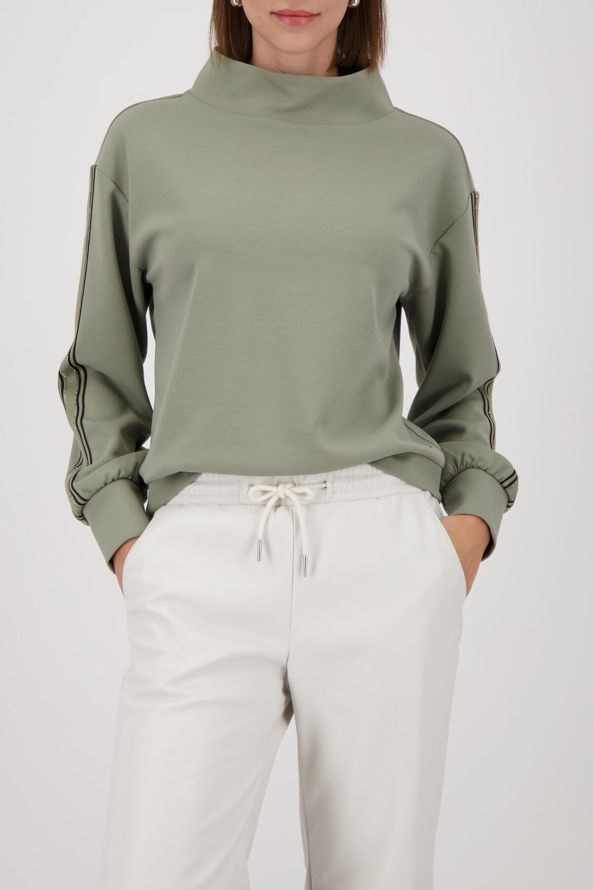 monari - Sweatshirt mit Streifen sage - Gr. - 34 von monari