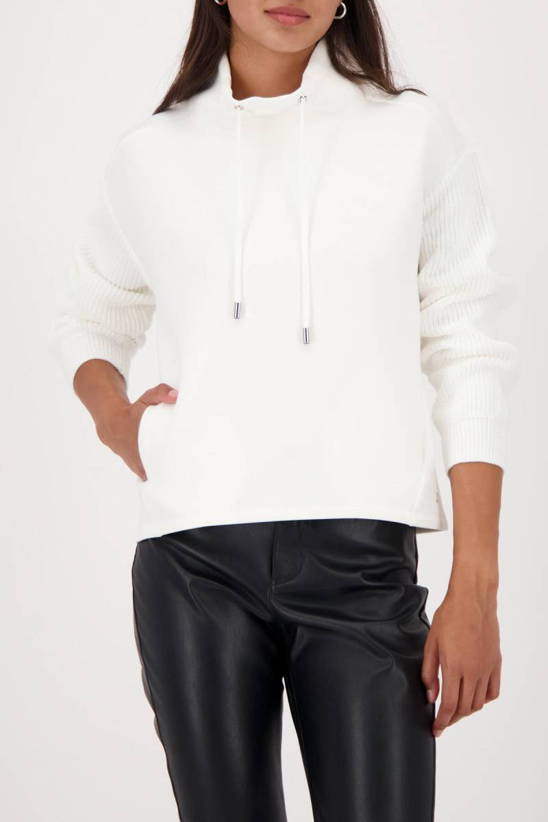 monari - Sweatshirt mit Strickärmeln off-white - Gr. - 38 von monari