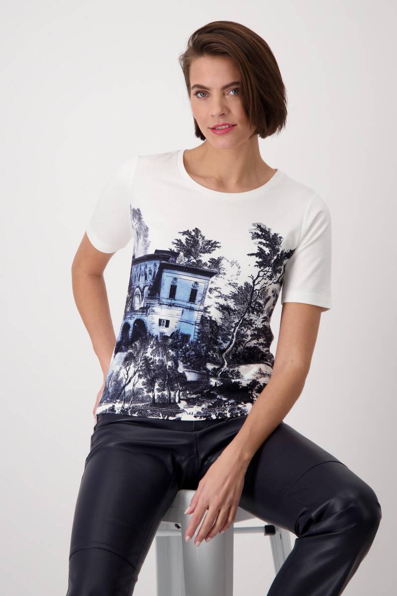 monari - T-Shirt mit „English Garden“ Print off-white - Gr. - 38 von monari