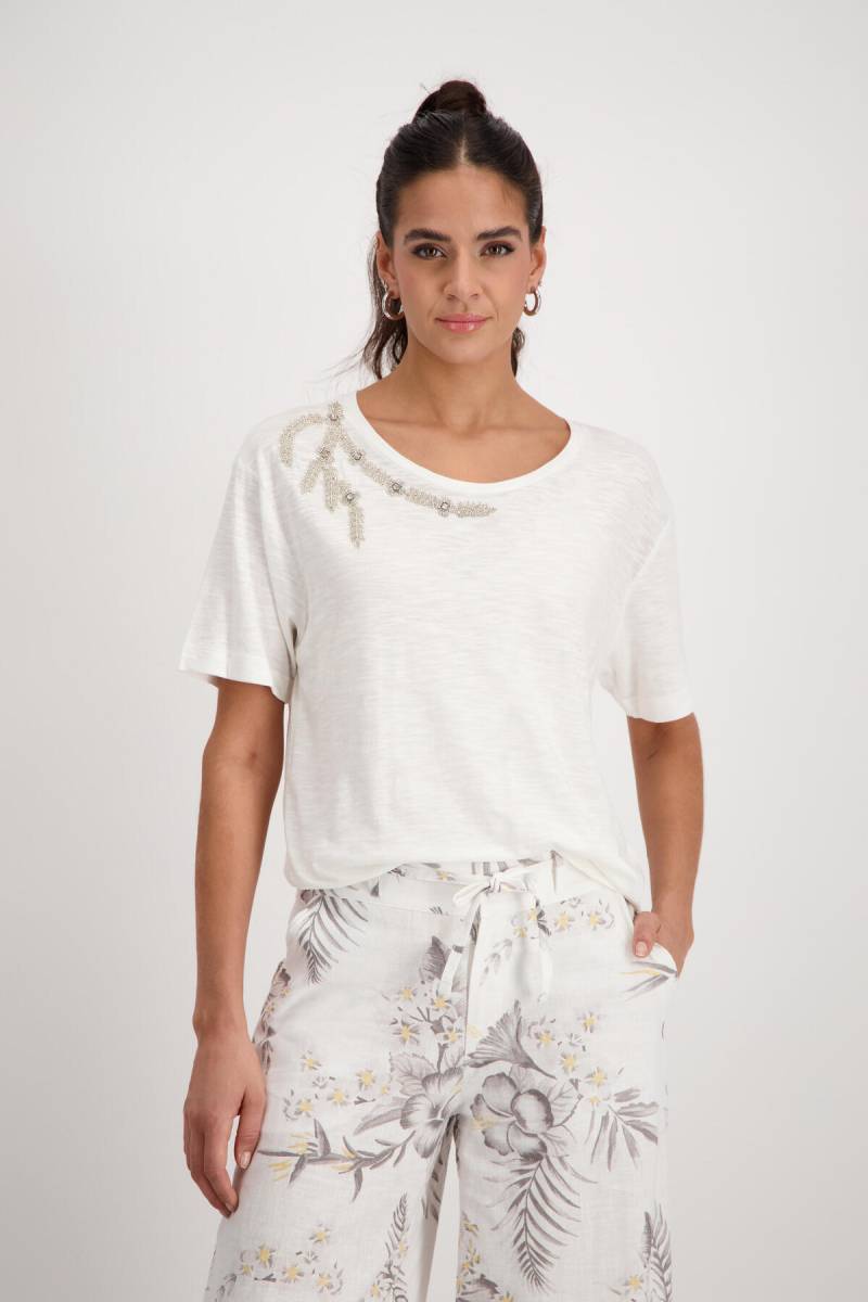 monari - T Shirt mit Applikation off-white - Gr. - 44 von monari