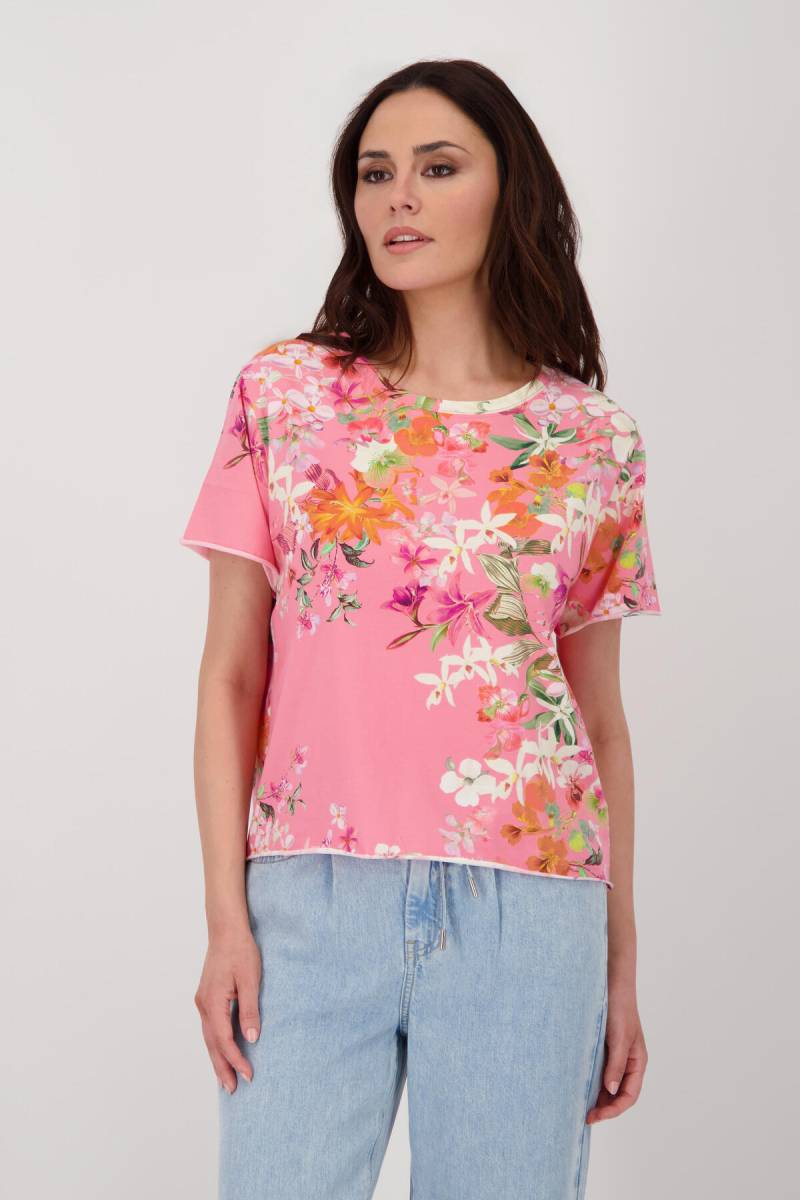 monari - T-Shirt mit Blumenprint coral pink gemustert - Gr. - 42 von monari