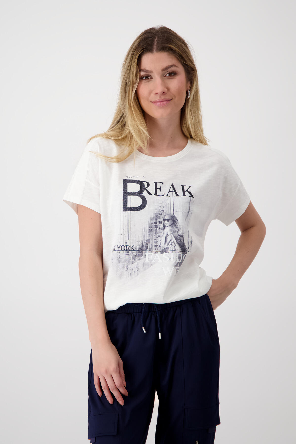 monari - T Shirt mit Frauen Print off-white - Gr. - 36 von monari