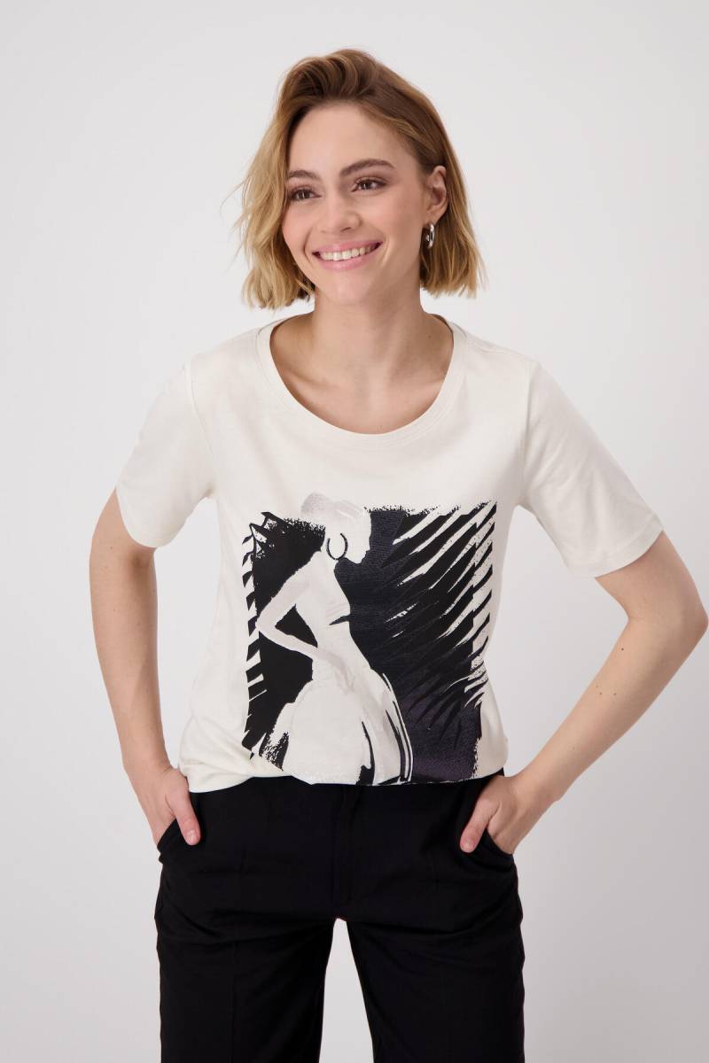 monari - T-Shirt mit Frauenzeichnung seashell - Gr. - 42 von monari