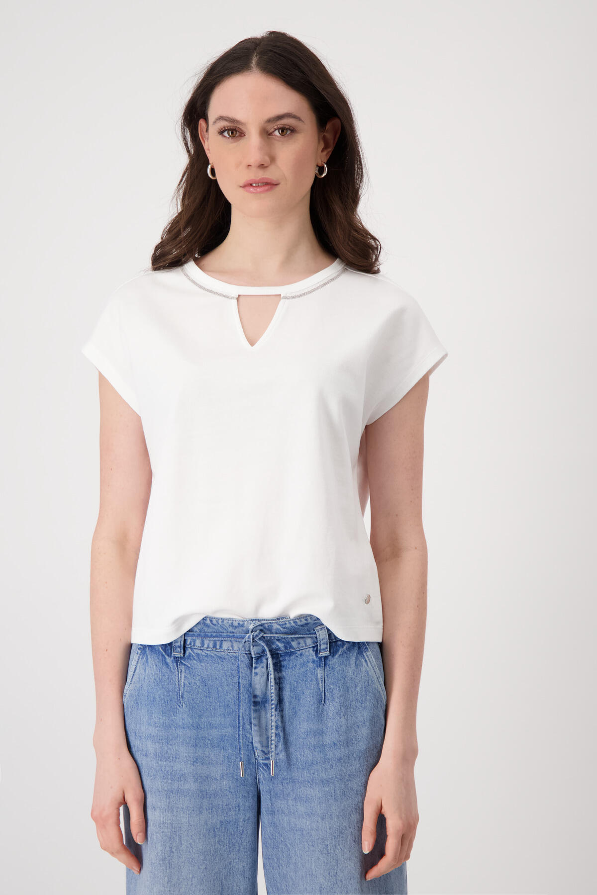 monari - T-Shirt mit Kettenschmuck off-white - Gr. - 40 von monari