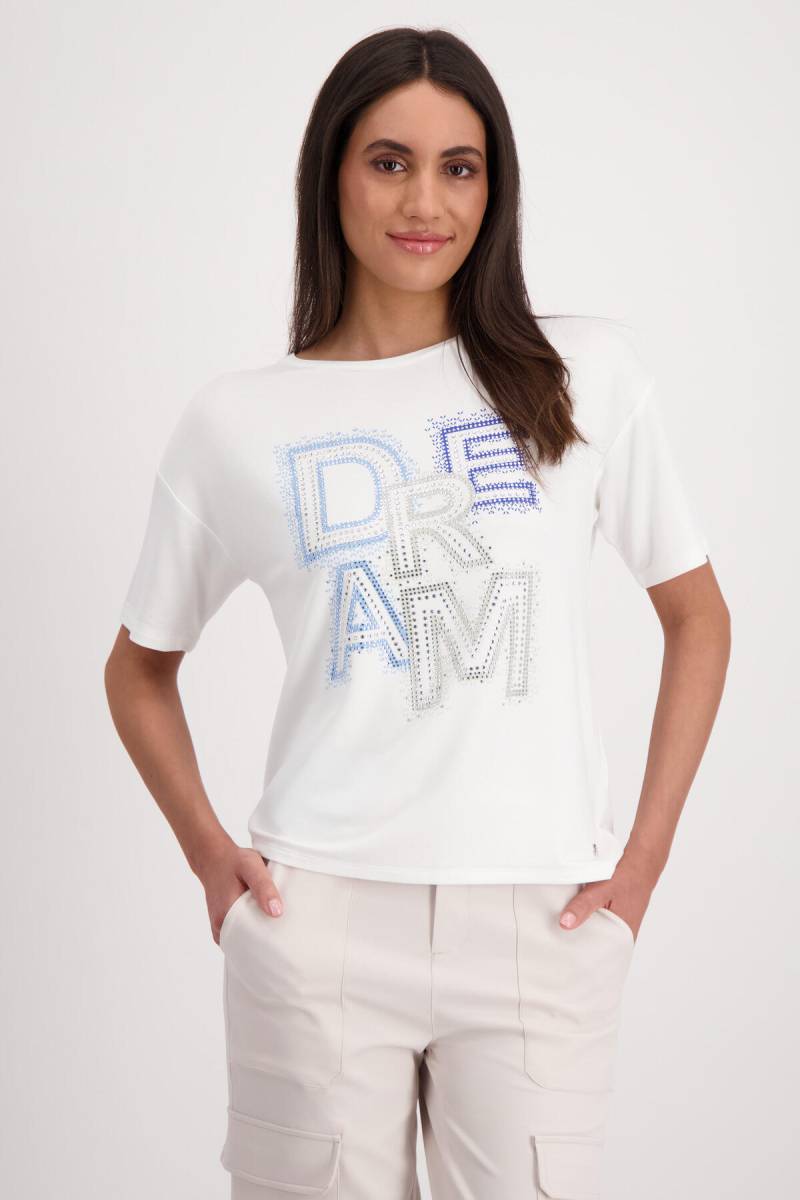 monari - T-Shirt mit Schrift off-white - Gr. - 46 von monari