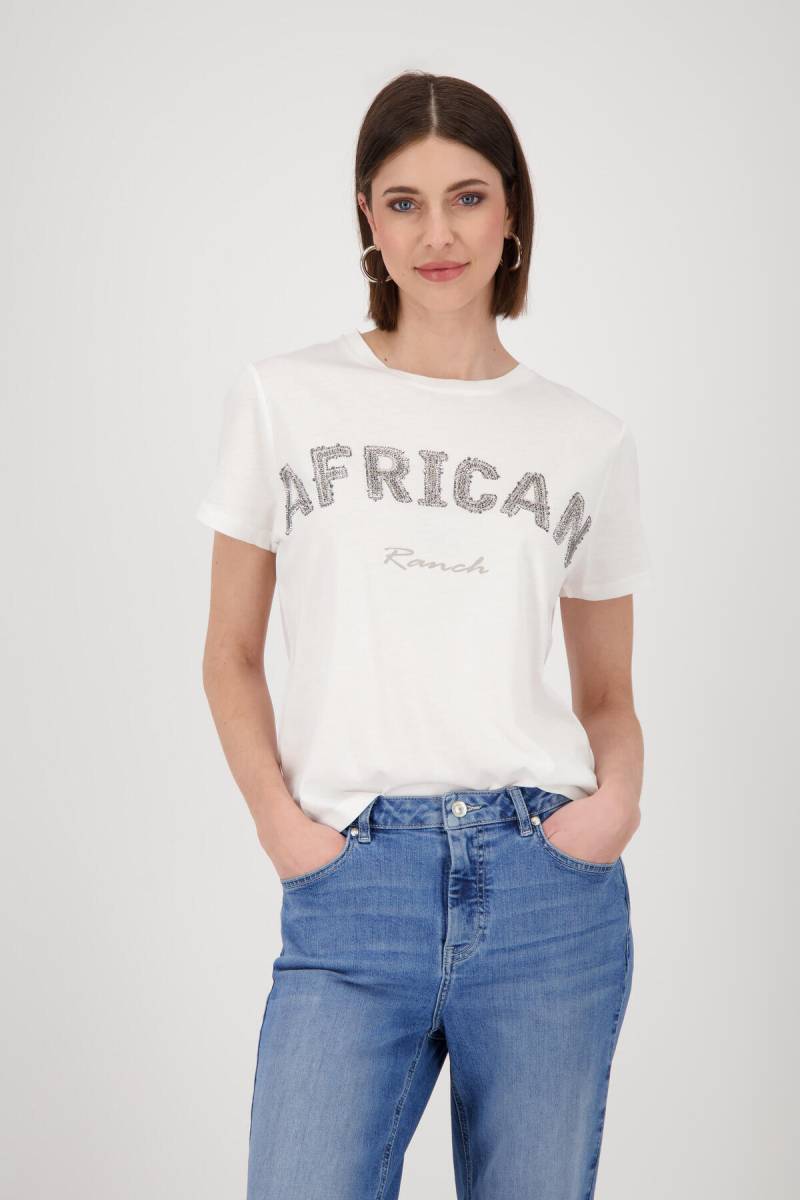 monari - T-Shirt mit Strasssteinen off-white - Gr. - 40 von monari