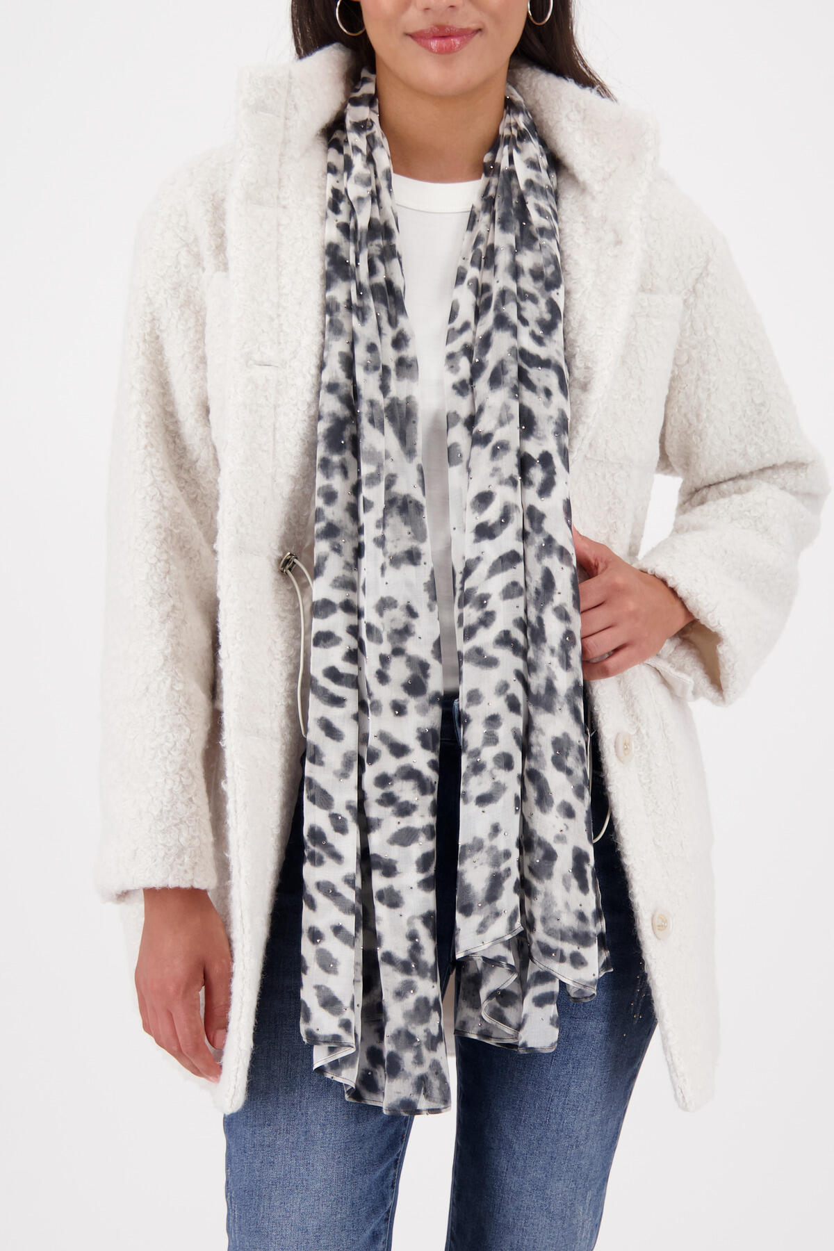 monari - Tuch mit Leo-Muster sage gemustert - Gr. - OS von monari