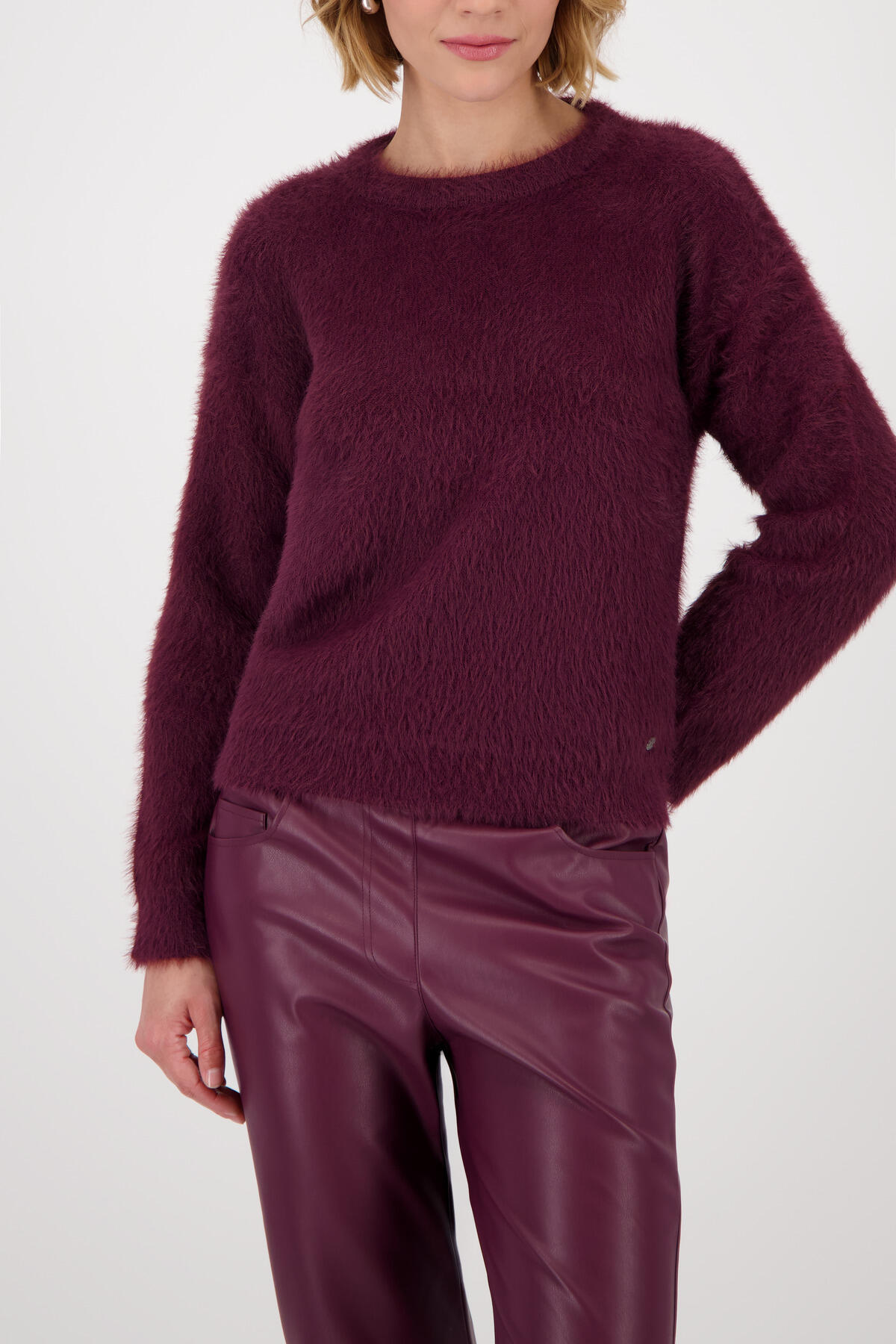 monari - Weicher Langarm-Pullover bordeaux - Gr. - 44 von monari
