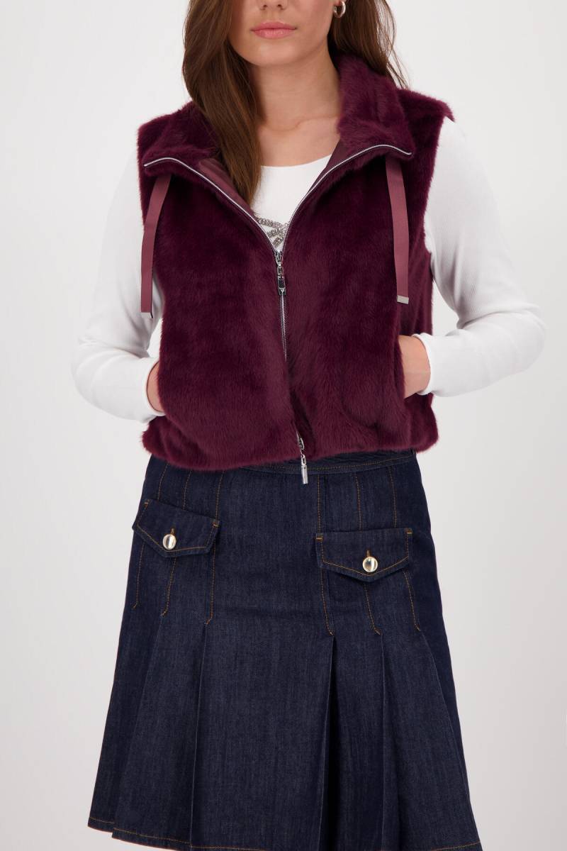 monari - Weste aus Kunstpelz bordeaux - Gr. - 42 von monari