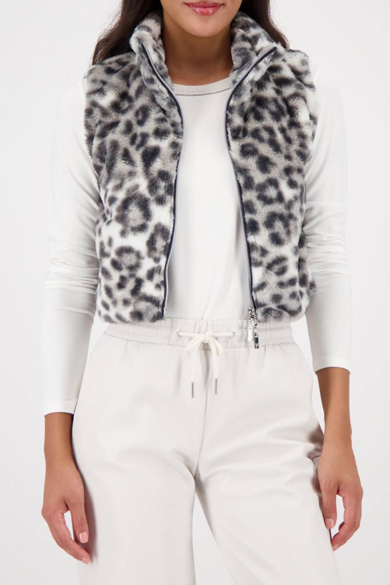 monari - Weste aus Kunstpelz schwarz gemustert - Gr. - 42 von monari