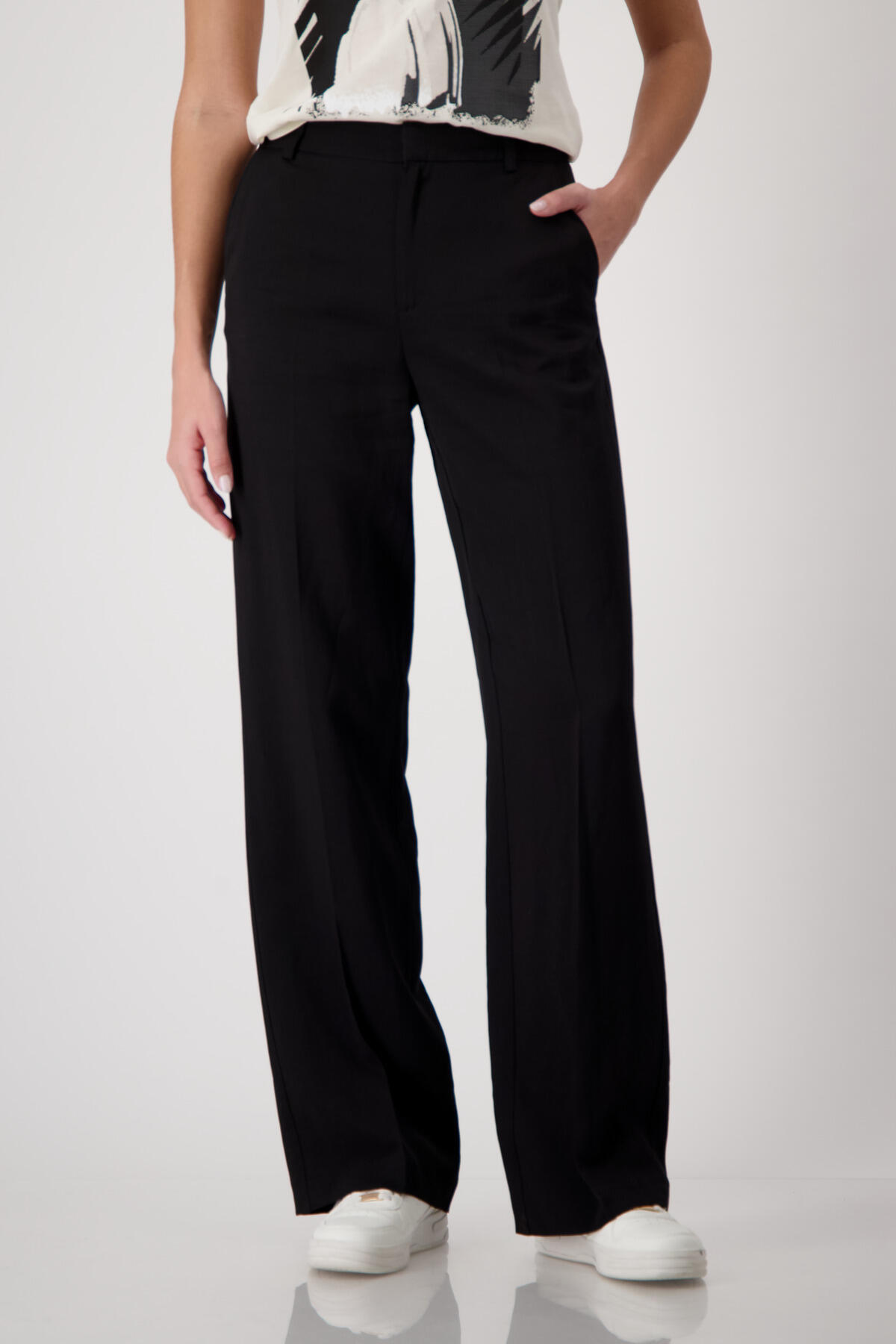 monari - Wide-Leg-Hose schwarz - Gr. - 38 von monari