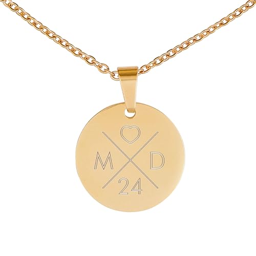 Halskette mit Gravur, Goldkette mit Anhänger, Liebesinitialen Kettenanhänger, Kette mit Buchstaben, Personalisierte Kette mit Gravur, Ketten für Damen, Gold Kette, Edelstahl Schmuck, Liebeskette Halskette mit Gravur, Goldkette mit Anhänger, Liebesinitialen Kettenanhänger, Kette mit Buchstaben, Personalisierte Kette mit Gravur, Ketten für Damen, Gold Kette, Edelstahl Schmuck, Liebeskette von mondgold
