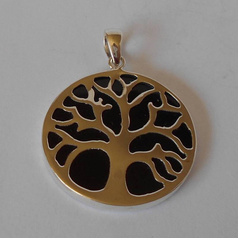 Handgefertigter Anhänger Aus 925 Silber Und Onyx von mondosilver