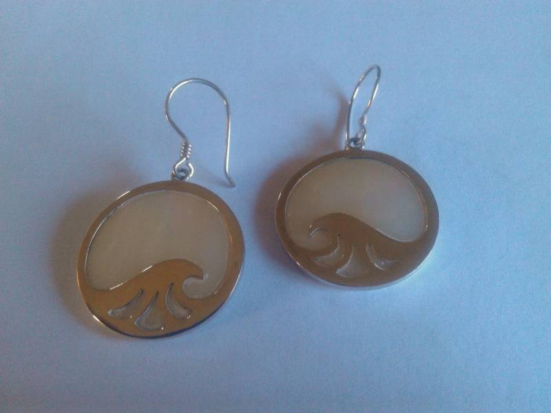 Handgemachte 925 Sterling Silber Perlmutt Ohrring Handgemachte 925 Sterling Silber Perlmutt Ohrring von mondosilver