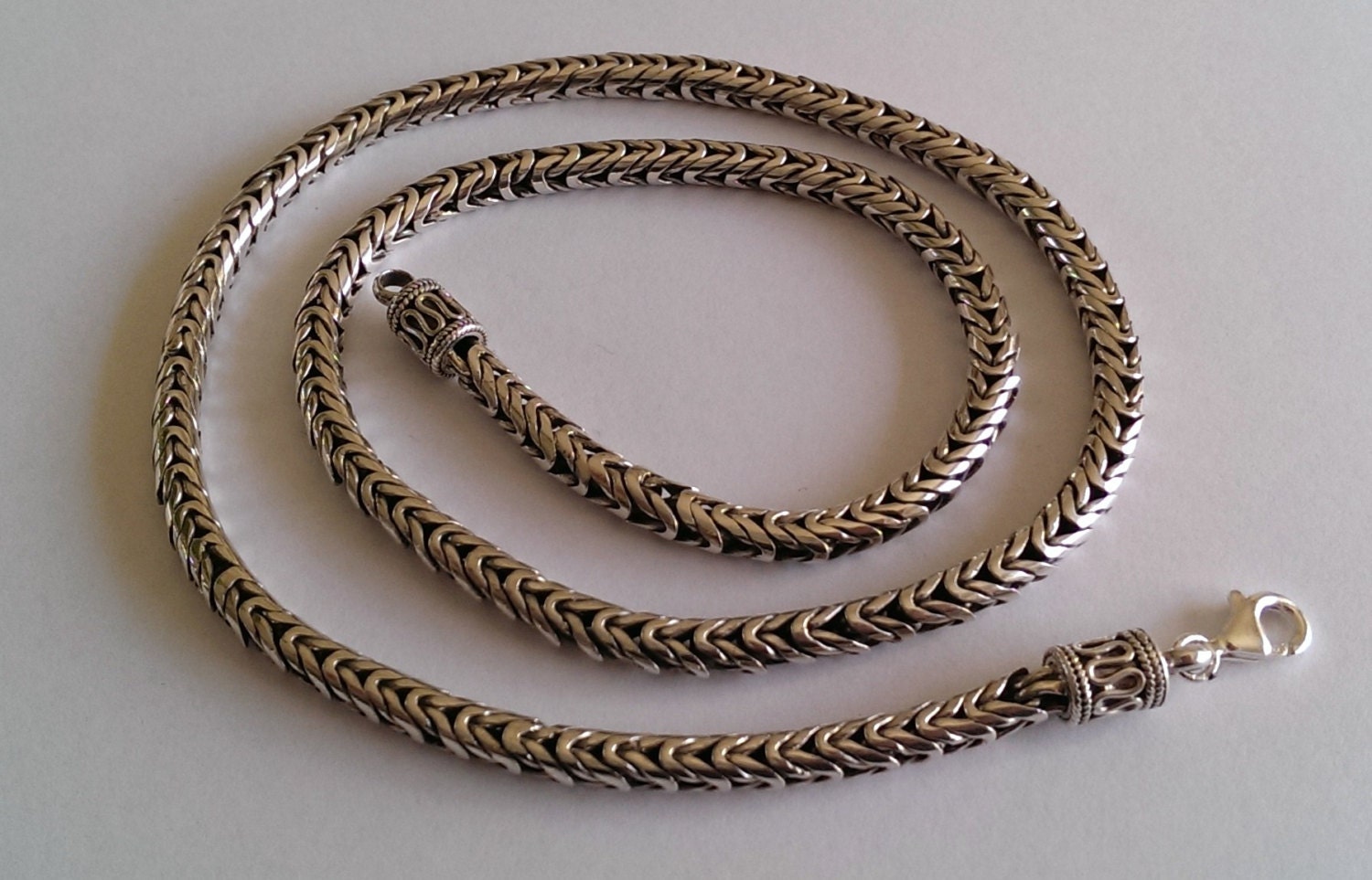 Handgemachte Mens Solide 925 Sterling Silber Link Halskette Handgemachte Mens Solide 925 Sterling Silber Link Halskette von mondosilver