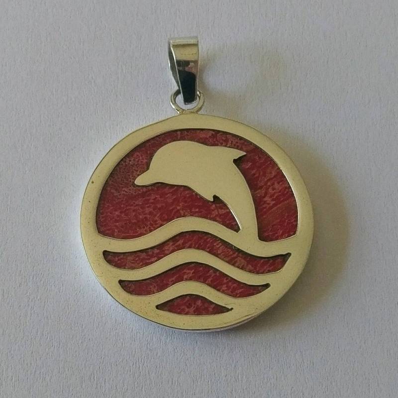 Handmade Sterling 925 Silber Und Koralle Anhänger von mondosilver
