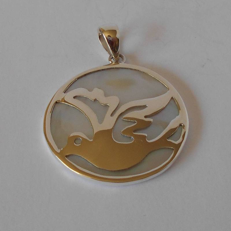 Handmade Sterling 925 Silber Und Perlmutt Anhänger von mondosilver