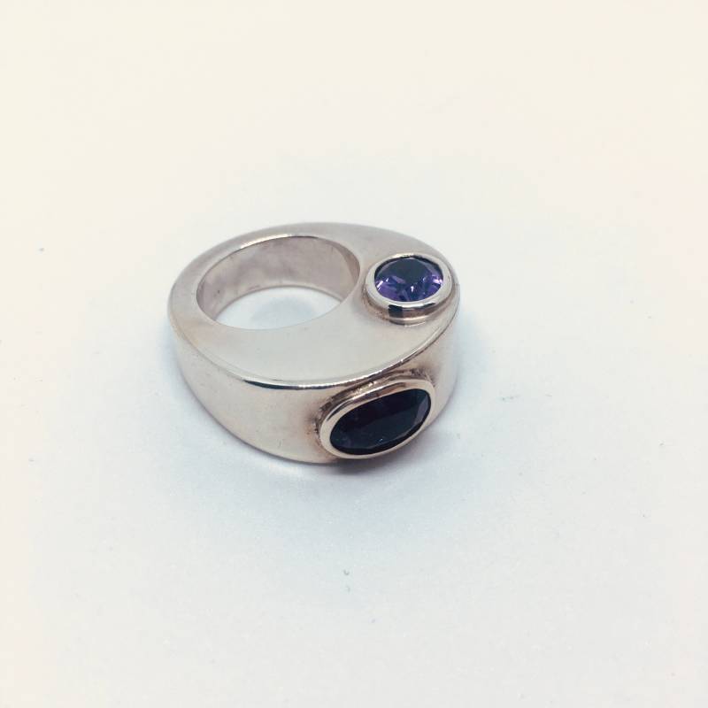 Schlepptau Stein, Silber Ring 925, Amethyst Schlepptau Stein, Silber Ring 925, Amethyst von monicamurillojewels