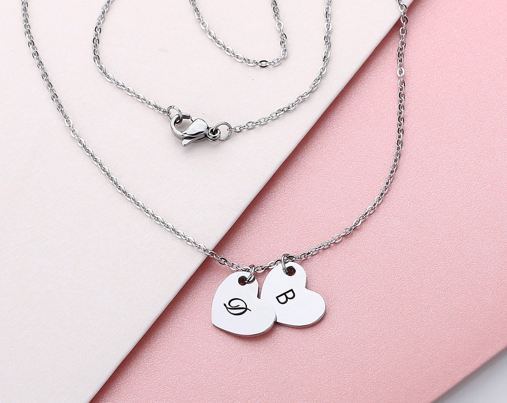 Herz Initial Halskette Zierliche Edelstahl Schmuck Mit Personalisiert Herz Initial Halskette Zierliche Edelstahl Schmuck Mit Personalisiert von monogramarea