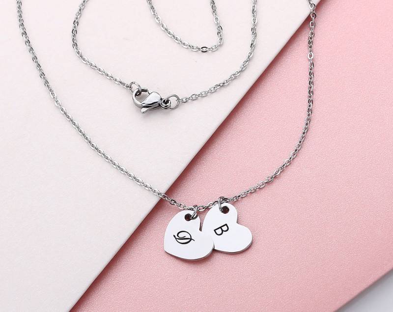 Herz Initial Halskette Zierliche Edelstahl Schmuck Mit Personalisiert Herz Initial Halskette Zierliche Edelstahl Schmuck Mit Personalisiert von monogramarea