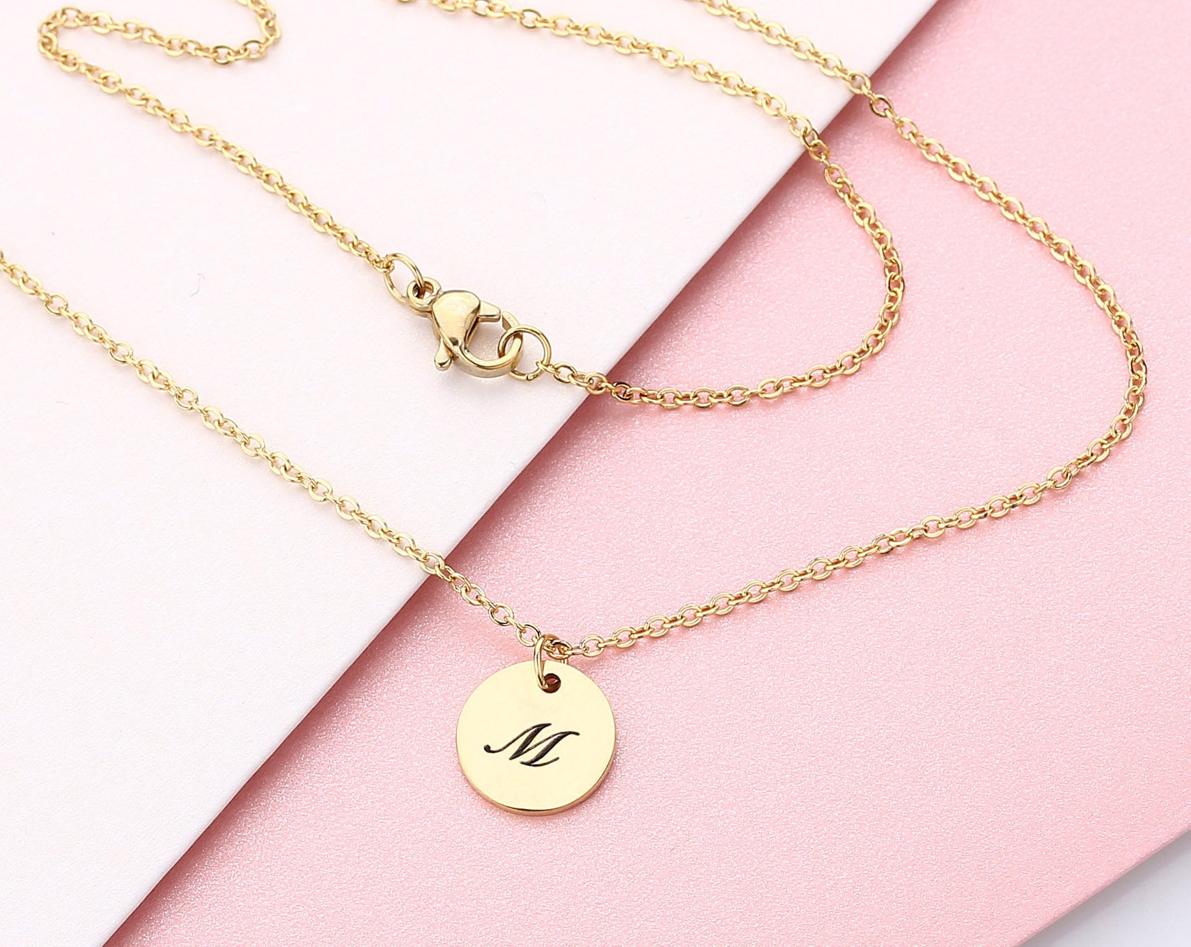 Personalisierter Edelstahl Plättchen Anhänger Personalisierter Edelstahl Plättchen Anhänger von monogramarea