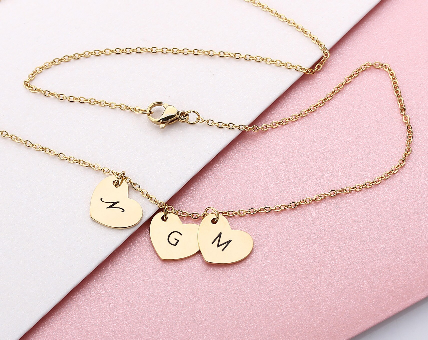Zierliche Herz Initial Kette Personalisierter Edelstahl Schmuck Zierliche Herz Initial Kette Personalisierter Edelstahl Schmuck von monogramarea
