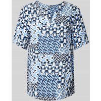 Montego Bluse mit Muster-Mix in Blau, Größe 34 von montego