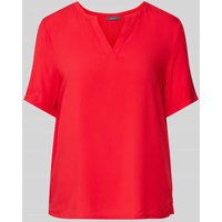 Montego Blusenshirt aus Viskose in unifarbenem Design in Rot, Größe 40 von montego