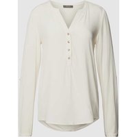 Montego Blusenshirt aus Visksoe mit V-Ausschnitt in Offwhite, Größe 36 von montego