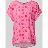 Montego Blusenshirt mit Allover-Print in Pink, Größe 48 von montego