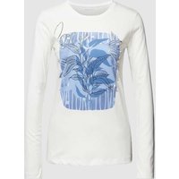 Montego Longsleeve mit Label-Print in Offwhite, Größe S von montego