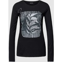 Montego Longsleeve mit Label-Print in Black, Größe S von montego