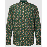Montego Regular Fit Freizeithemd mit Allover-Muster in Bottle, Größe XL von montego