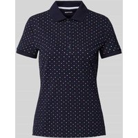 Montego Slim Fit Poloshirt mit Allover-Muster in Dunkelblau, Größe L von montego