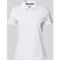 Montego Slim Fit Poloshirt mit Allover-Muster in Weiss, Größe S von montego