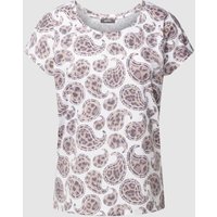 Montego T-Shirt mit Allover-Muster in Weiss, Größe XXL von montego