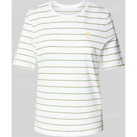 Montego T-Shirt mit Streifenmuster in Oliv, Größe XS von montego